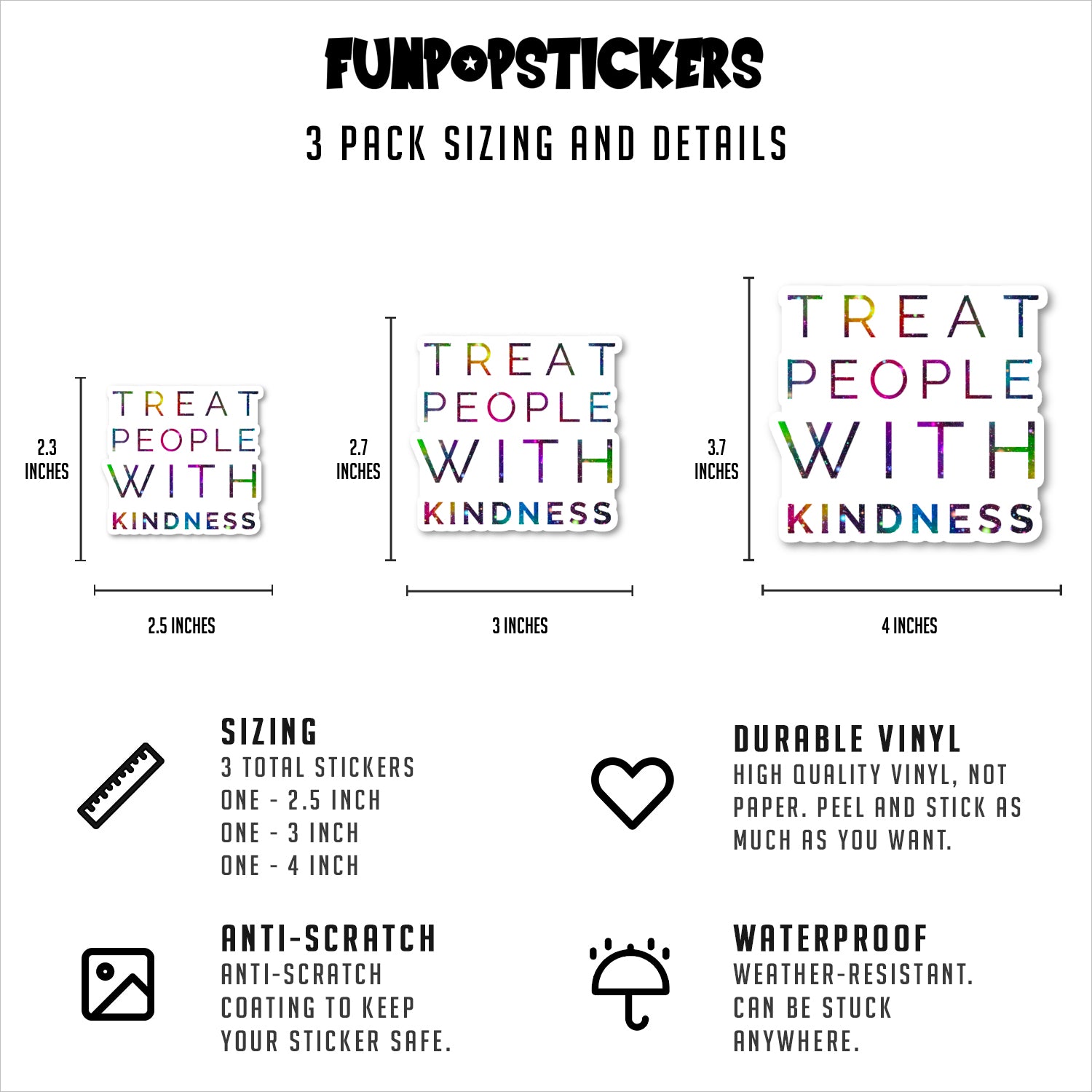 Treat People With Kindness Vinyl Stickers