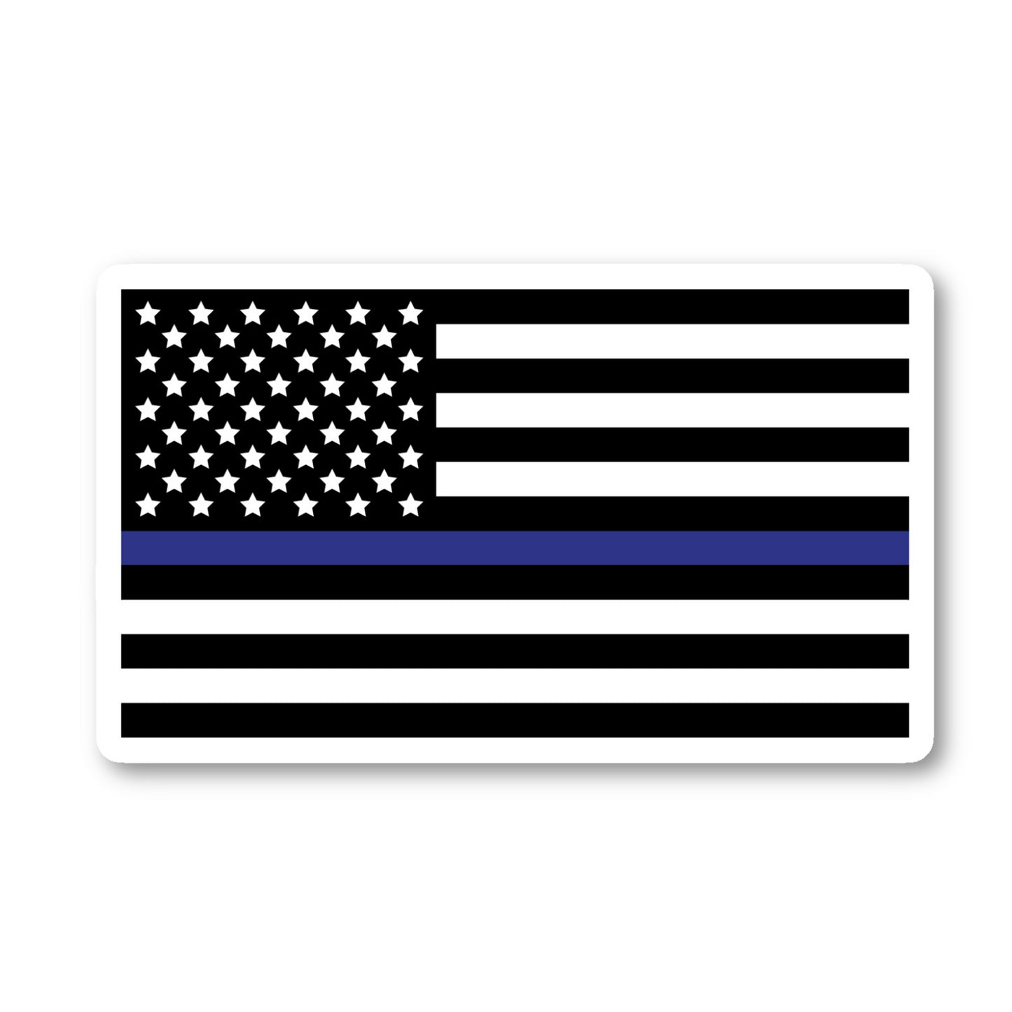 Police Flag Thin Blue Line Vinyl Sticker