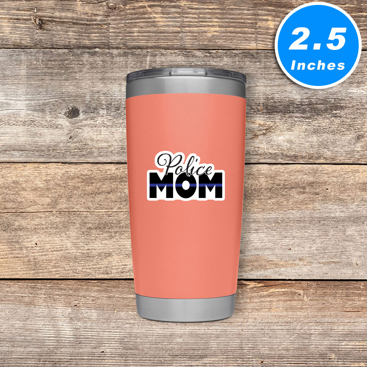 Police Mom Thin Blue Line Vinyl Stickers