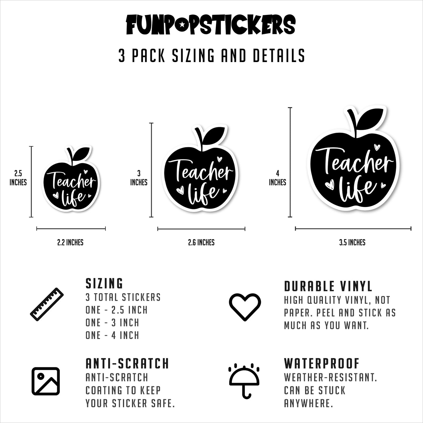 Teacher Life Apple For The Teacher Vinyl Stickers