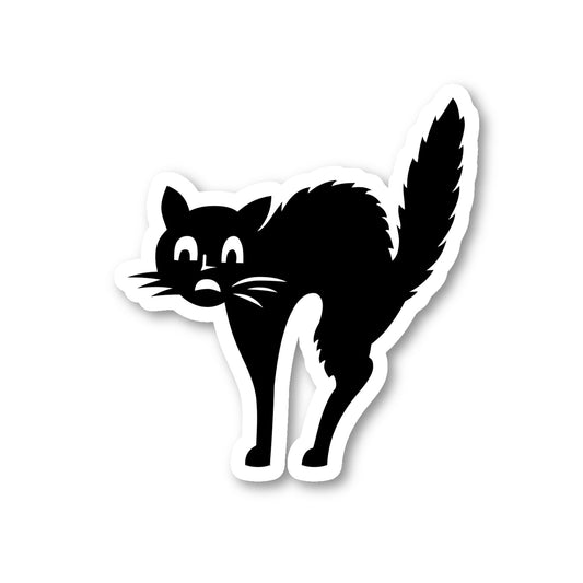 Scared Cat Vinyl Sticker