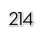 Dallas Texas 214 Area Code Vinyl Sticker