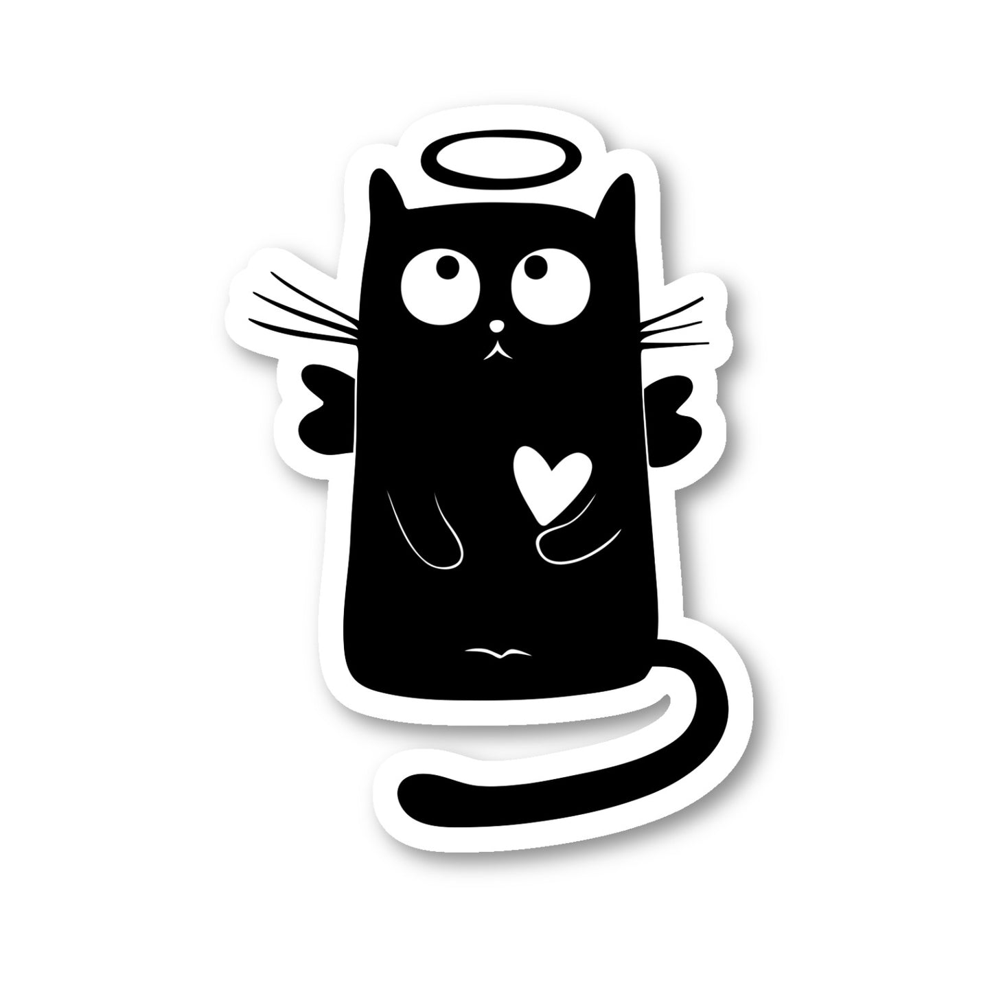 Funny Cat Angel Vinyl Sticker