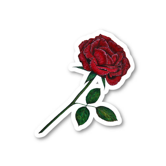 Red Rose Vinyl Sticker