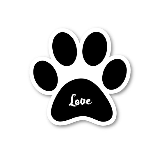 Dog Paw Love Vinyl Sticker