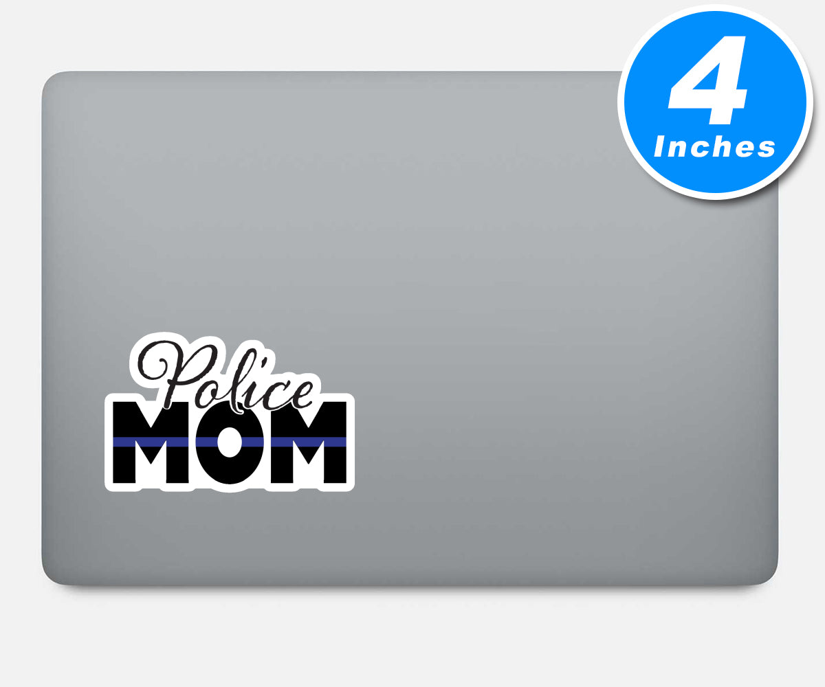 Police Mom Thin Blue Line Vinyl Stickers