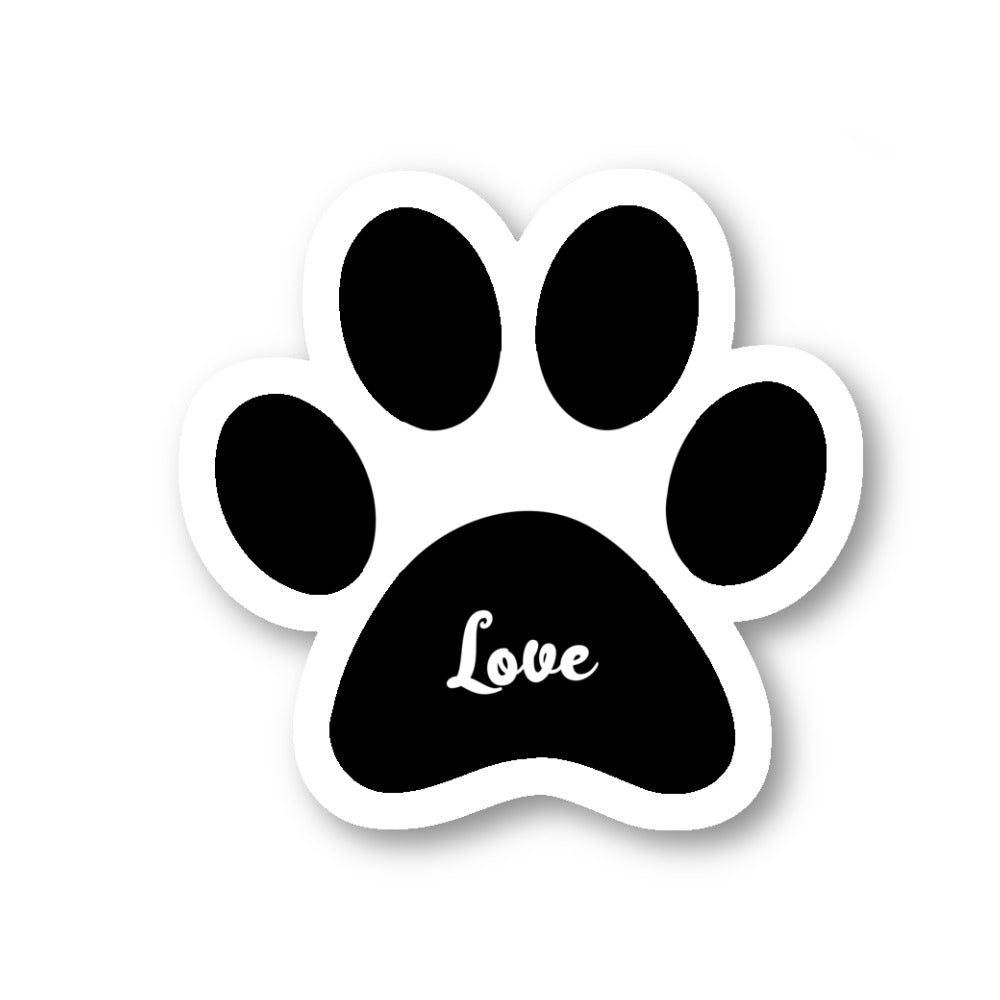 Dog Paw Love Vinyl Sticker