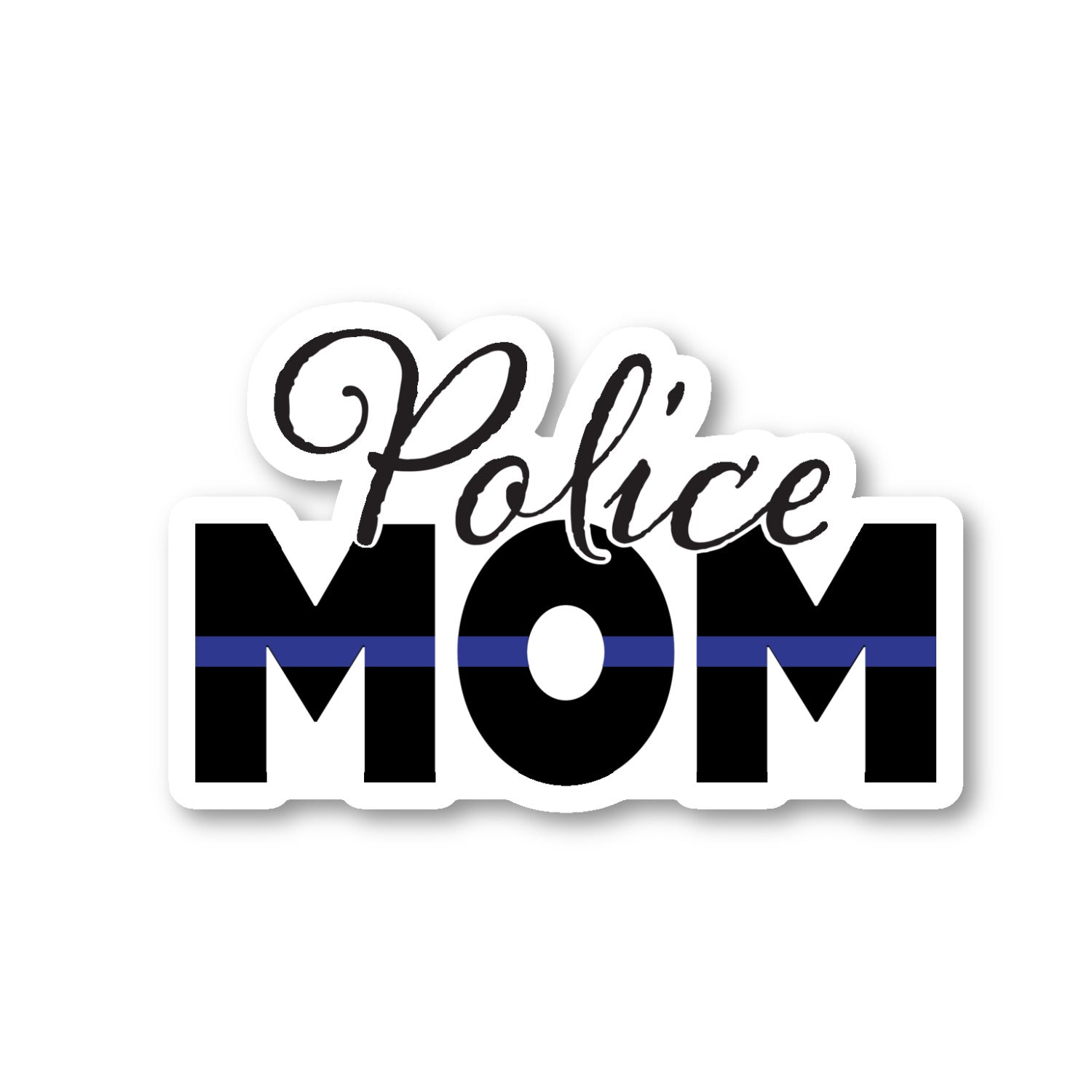 Police Mom Thin Blue Line Vinyl Sticker