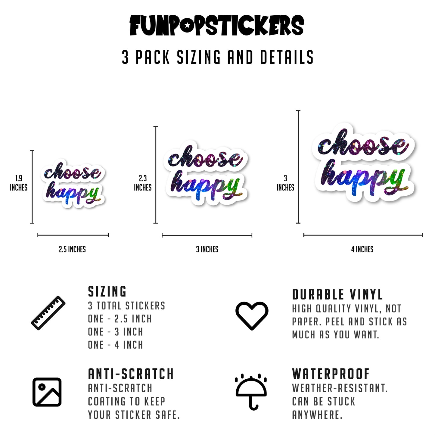 Choose Happy Vinyl Stickers