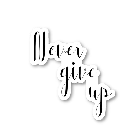 Never Give Up Vinyl Sticker